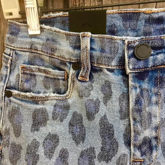 New BLANCNYC blue leopard skinny ankle jean 26 4 S - Picture 3 of 12